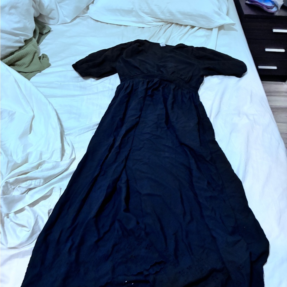 Classic cotton Black Women’s Midi Dress